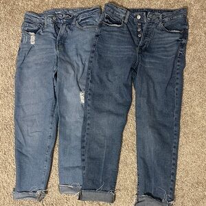 Old Navy Women's Straight Leg Jeans - Light and Dark Blue